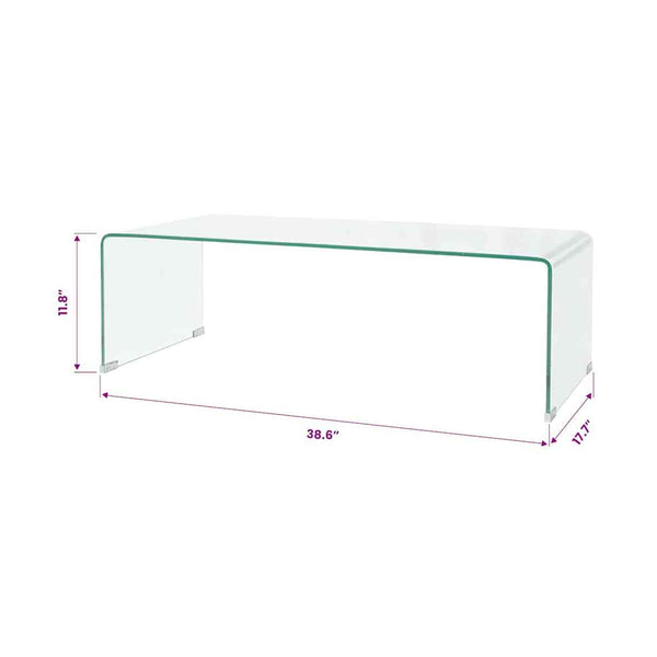 Sohvapöytä Karkaistu Lasi 98X45X30 Cm Kirkas