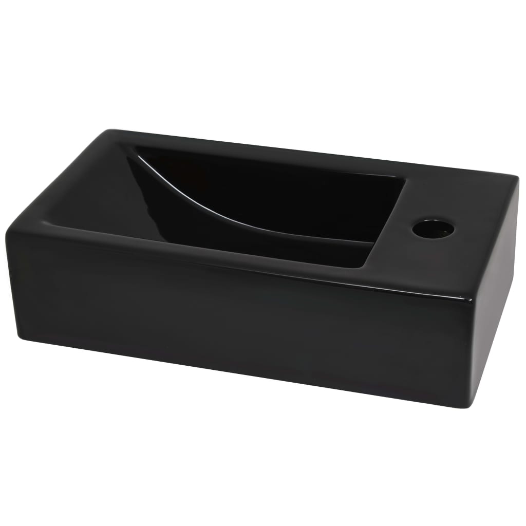 Suorakulmainen Pesuallas Hanareiällä Keramia 46X25,5X12Cm