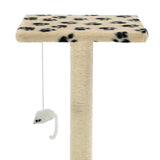 Kissan Raapimispuu Sisal-Pylväillä Tassunjäljet Beige