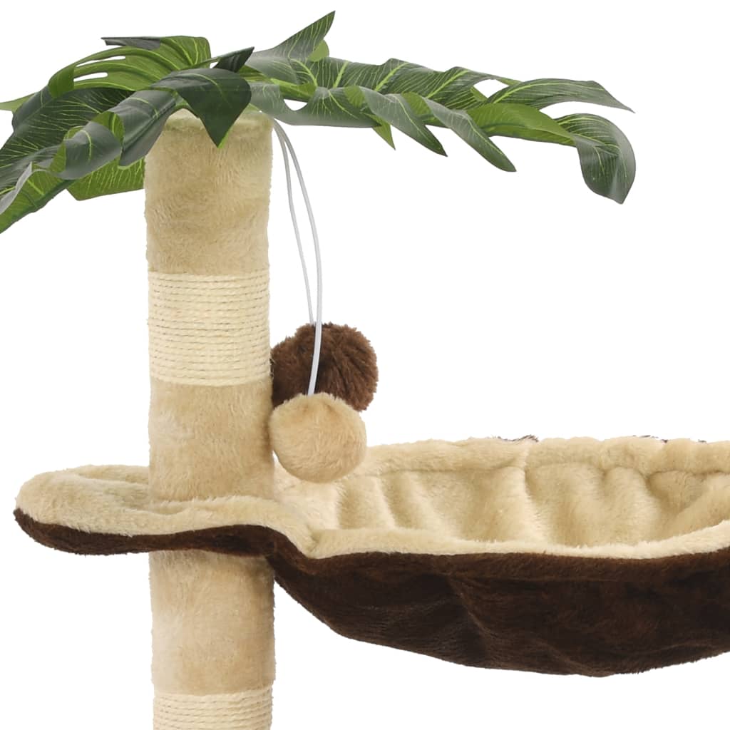 Kissan Kiipeilypuu Sisal-Pylväällä 50 Cm Beige Ja Ruskea
