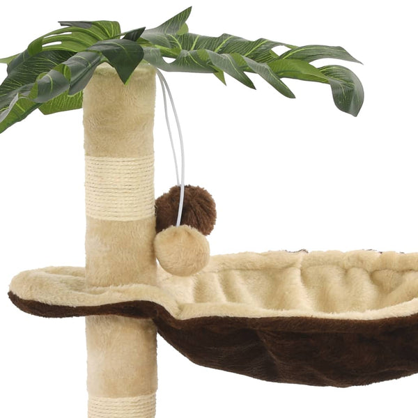 Kissan Kiipeilypuu Sisal-Pylväällä 50 Cm Beige Ja Ruskea