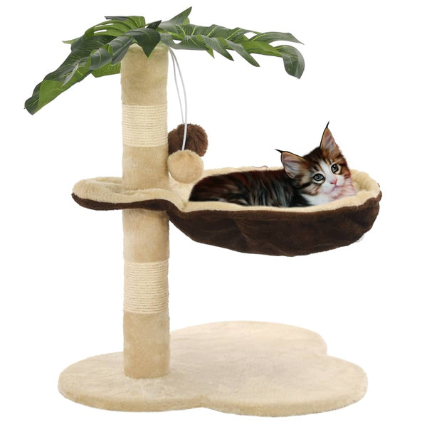 Kissan Kiipeilypuu Sisal-Pylväällä 50 Cm Beige Ja Ruskea