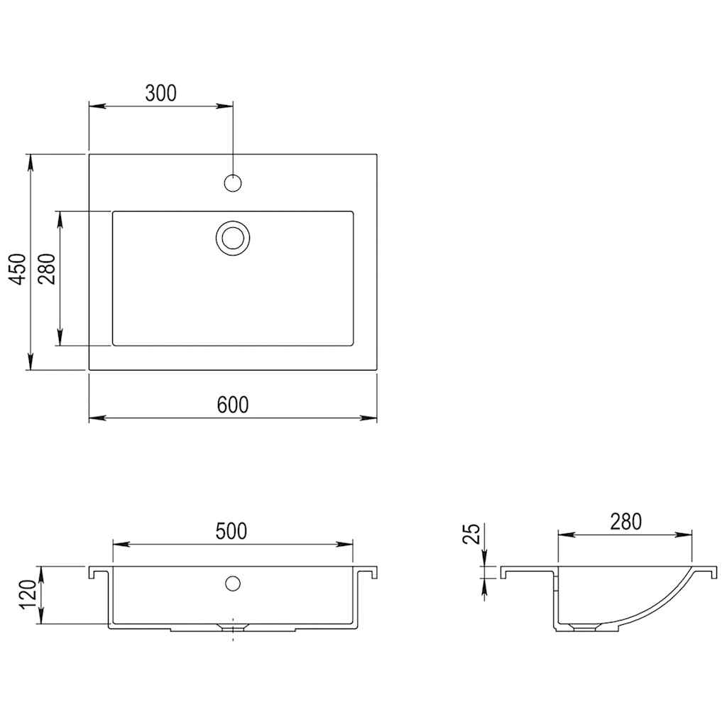Graniitti Pesuallas 600X450X120 Mm