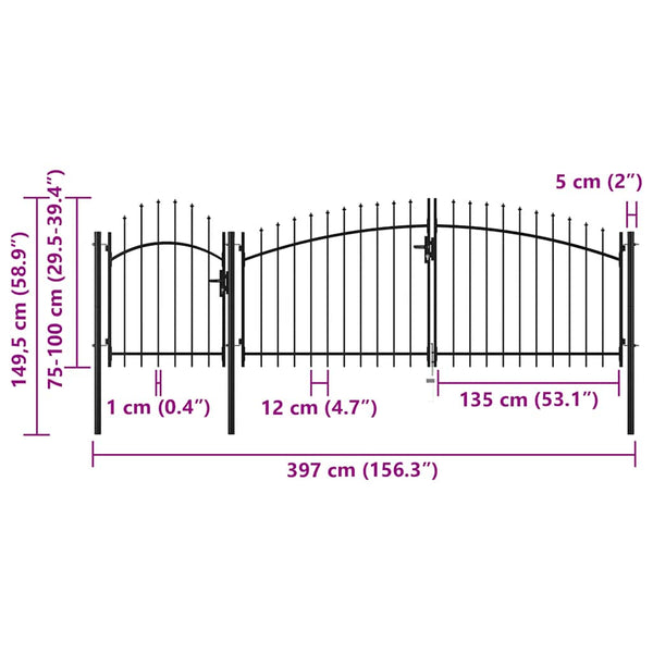Puutarhaportti Woerden Teräs 1X4 M