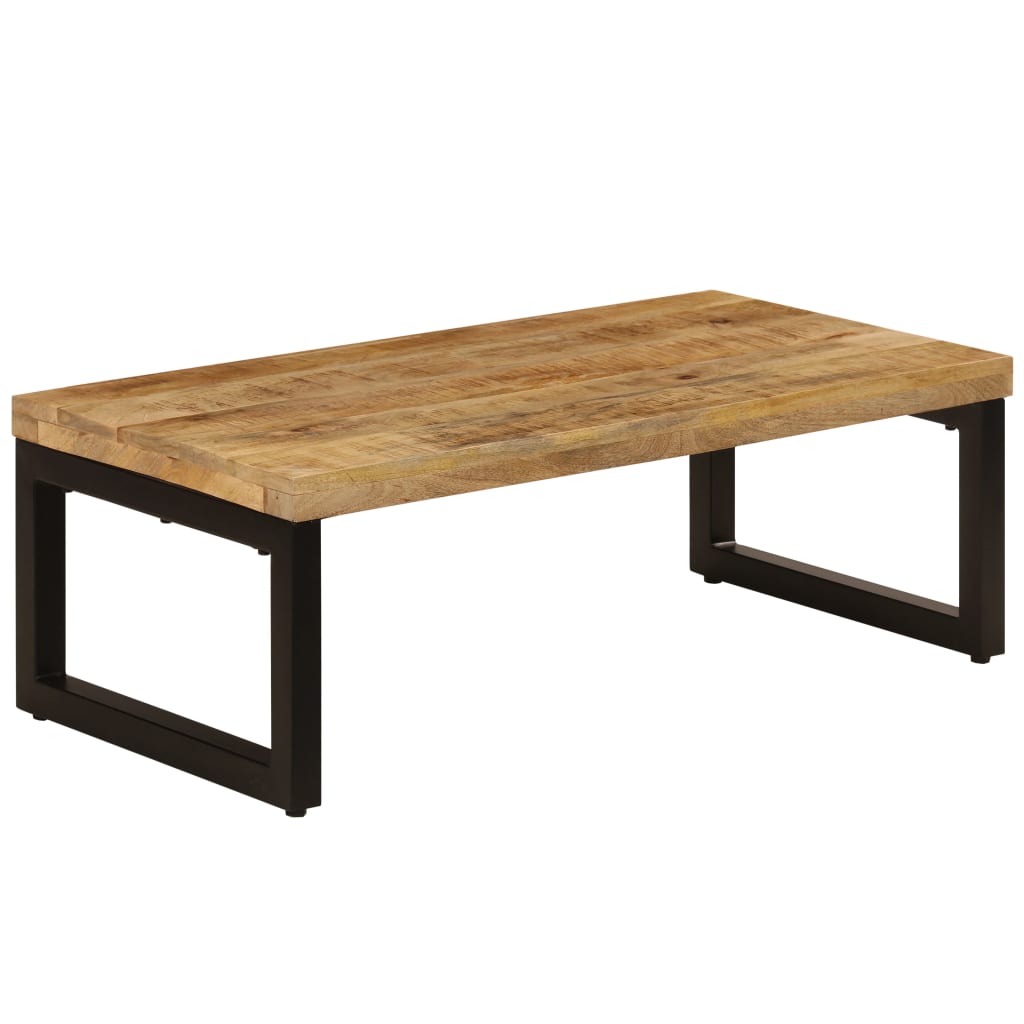 Sohvapöytä 100X50X35 Cm Täysi Kierrätetty Puu Ja Teräs