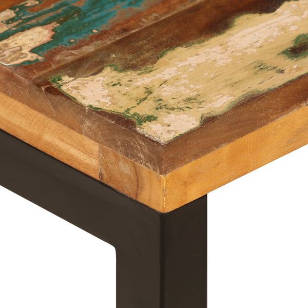 Sohvapöytä 100X50X35 Cm Täysi Kierrätetty Puu Ja Teräs