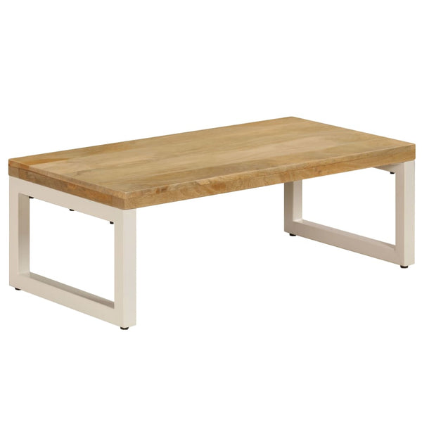 Sohvapöytä 100X50X35 Cm Täysi Kierrätetty Puu Ja Teräs