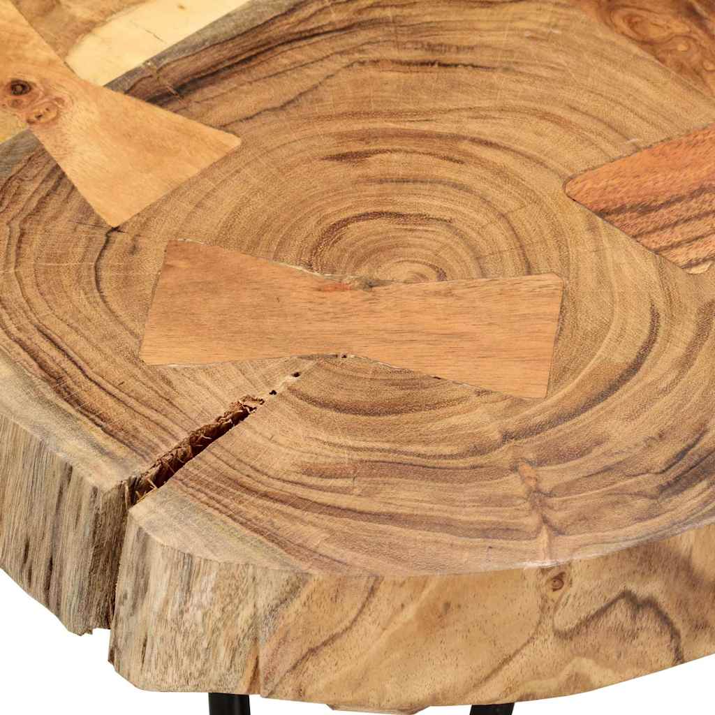 Sohvapöytä 35 Cm 6 Puunrunkolevyä Kiinteä Akaasiapuu