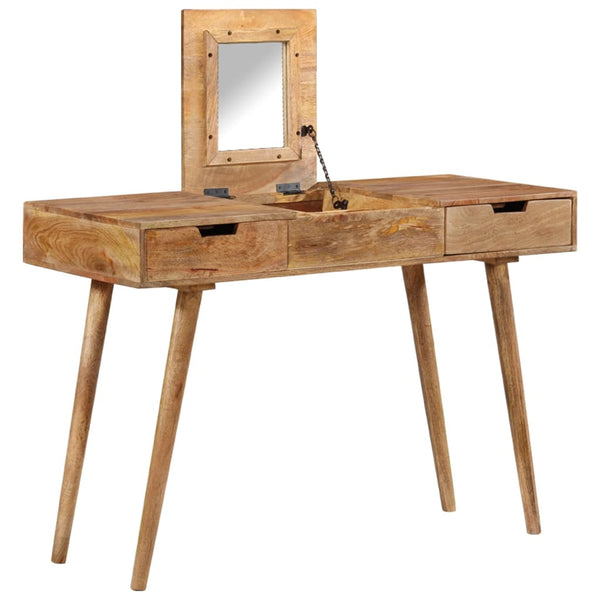Meikkipöytä Peilillä 112X45X76 Cm Kierrätetty Täyspuu