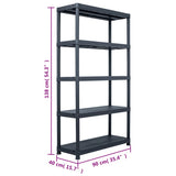 Varastohylly 220 Kg Musta Muovi