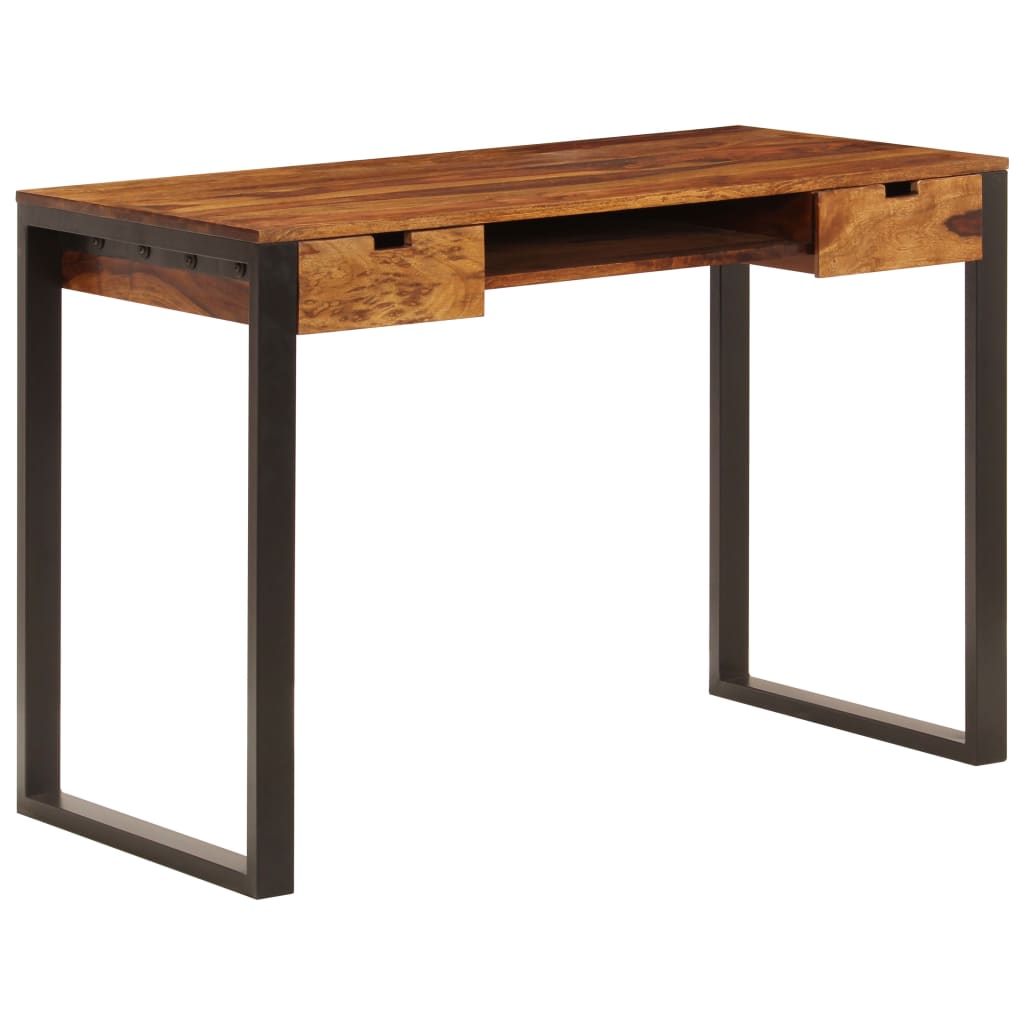 Työpöytä 110X55X78 Cm Akaasiapuu Ja Teräs