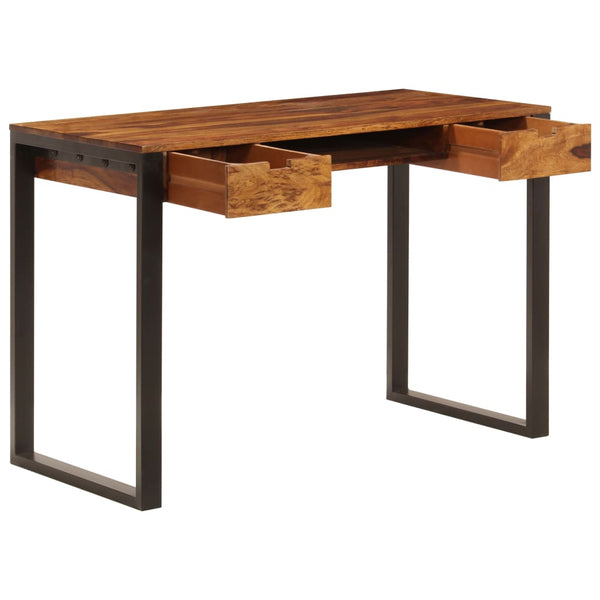 Työpöytä 110X55X78 Cm Akaasiapuu Ja Teräs