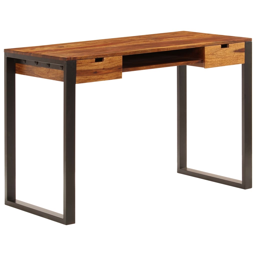 Työpöytä 110X55X78 Cm Akaasiapuu Ja Teräs