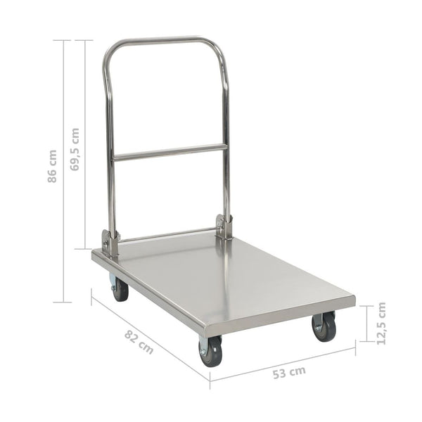 Kuljetuskärry Hopea 82X53X86 Cm Ruostumaton Teräs