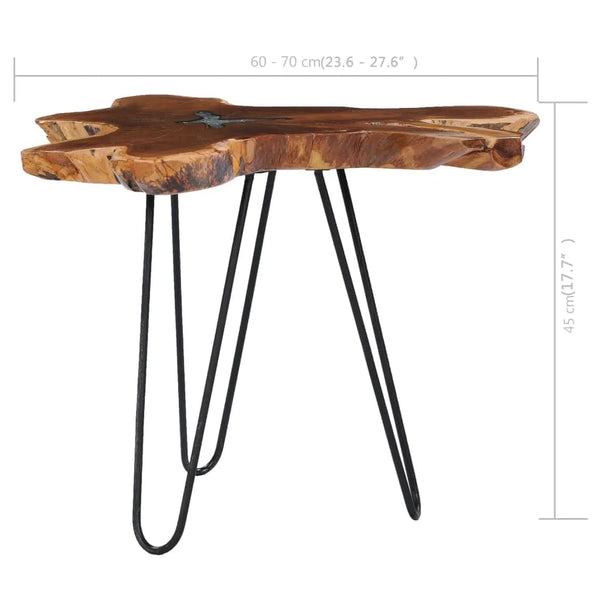 Sohvapöytä 70X45 Cm Täysi Tiikki Ja Polyesterihartsi