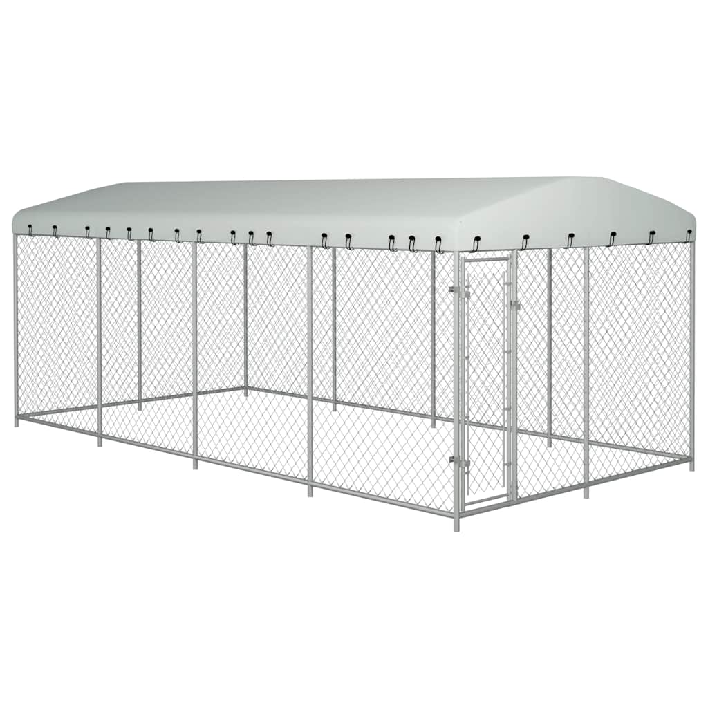 Koiran Ulkohäkki Katoksella 7,6X3,8X2,3 M