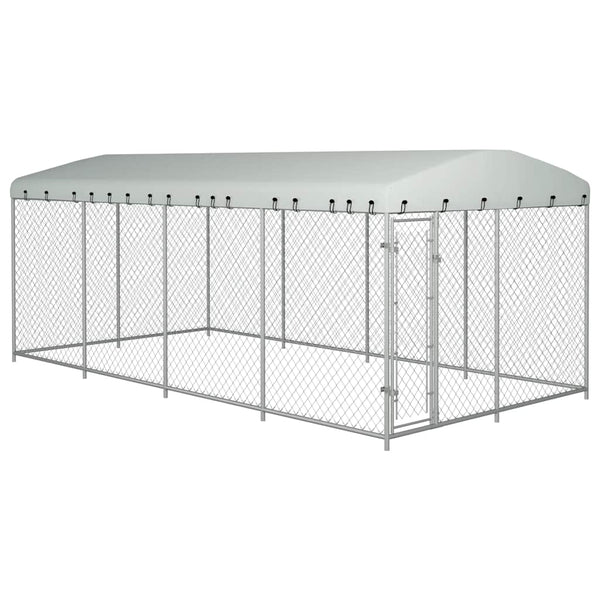 Koiran Ulkohäkki Katoksella 7,6X3,8X2,3 M