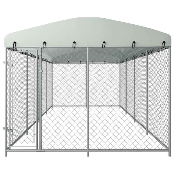 Koiran Ulkohäkki Katoksella 7,6X3,8X2,3 M