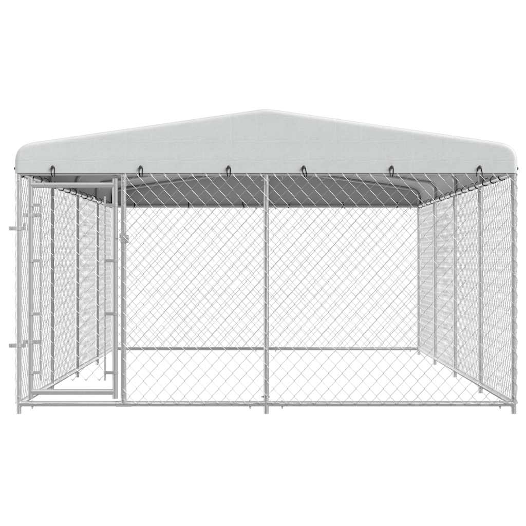 Koiran Ulkohäkki Katoksella 7,6X3,8X2,3 M