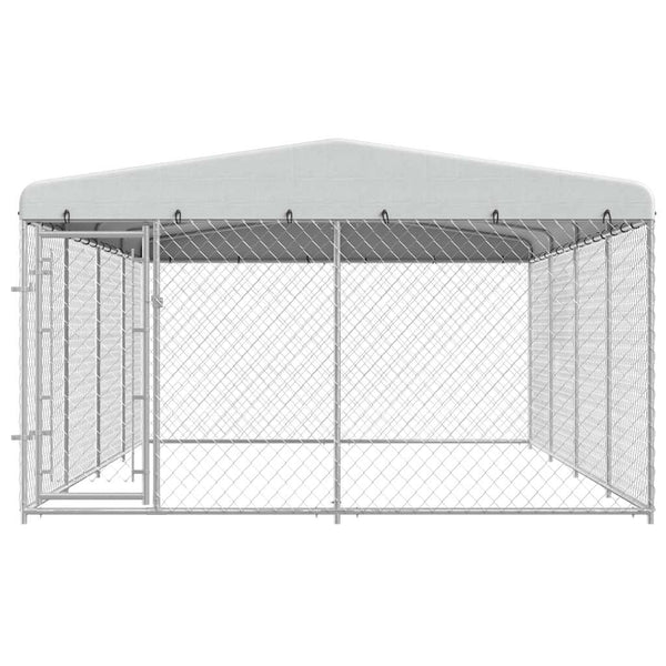 Koiran Ulkohäkki Katoksella 7,6X3,8X2,3 M