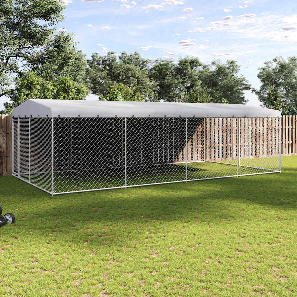 Koiran Ulkohäkki Katoksella 7,6X3,8X2,3 M