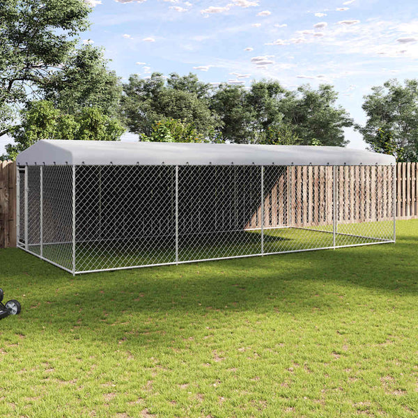 Koiran Ulkohäkki Katoksella 7,6X3,8X2,3 M