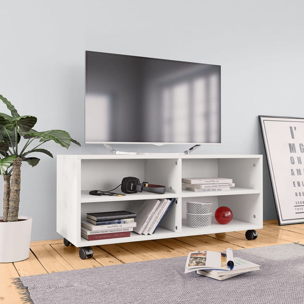 Tv-Taso Rullapyörillä 90X35X35 Cm Tekninen Puu