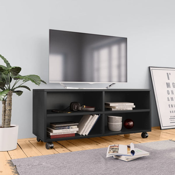 Tv-Taso Rullapyörillä 90X35X35 Cm Tekninen Puu