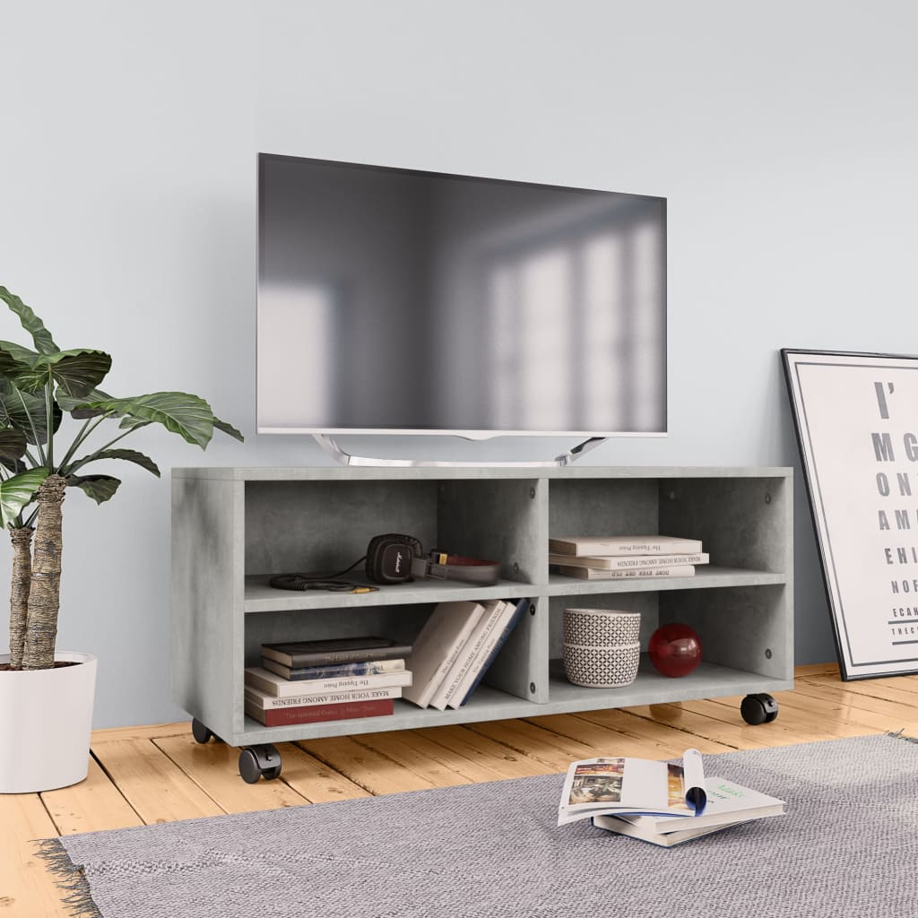 Tv-Taso Rullapyörillä 90X35X35 Cm Tekninen Puu