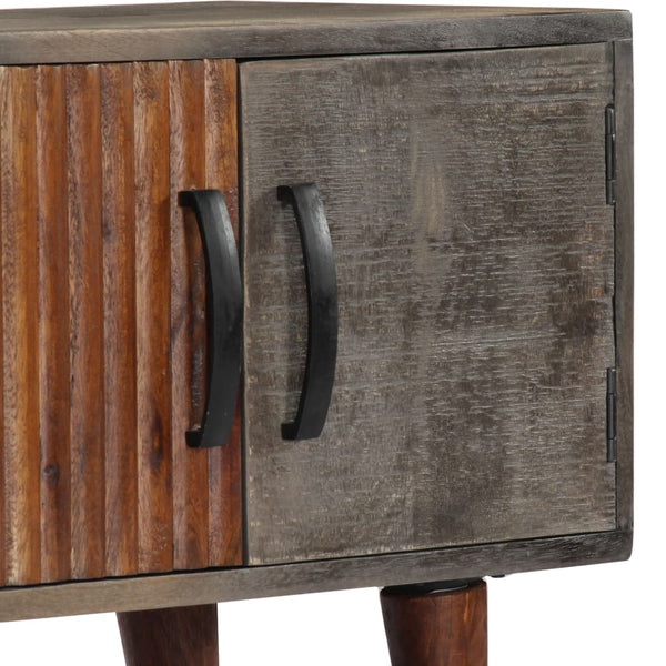 Tv-Taso Harmaa 130X30X46 Cm Täysi Karkea Mangopuu