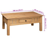 Sohvapöytä 100X60X43,5 Cm Täysi Mänty Panama-Sarja