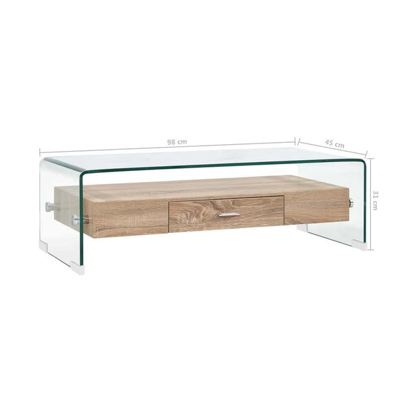 Sohvapöytä Kirkas 98X45X31 Cm Karkaistu Lasi