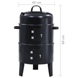 3-In-1 Hiilisavustin Bbq-Grilli 40X80 Cm