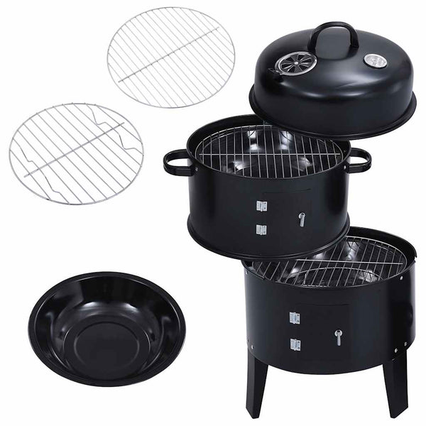 3-In-1 Hiilisavustin Bbq-Grilli 40X80 Cm