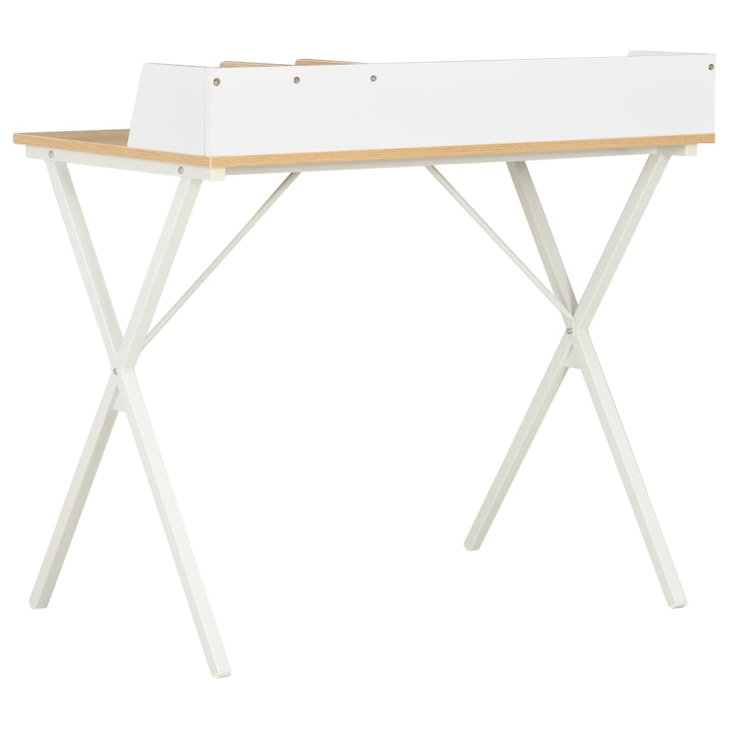 Työpöytä Valkoinen Ja Luonnollinen 80X50X84 Cm