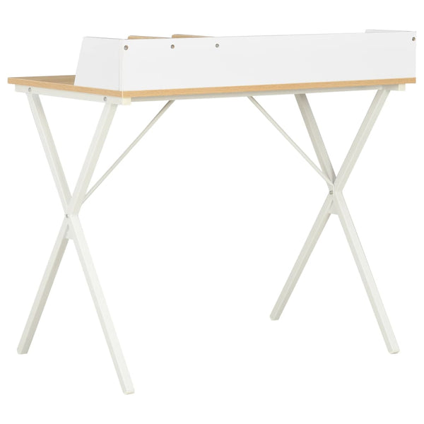 Työpöytä Valkoinen Ja Luonnollinen 80X50X84 Cm