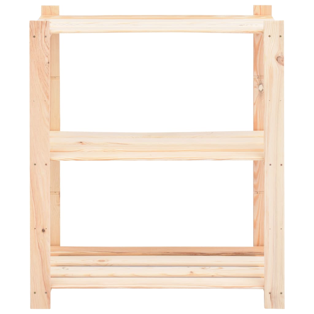 3-Kerroksinen Varastohylly 80X38X90 Cm Täysi Mänty 150 Kg