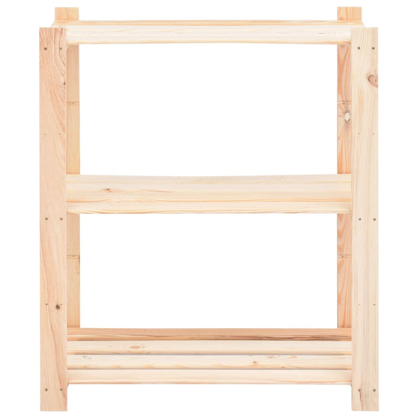3-Kerroksinen Varastohylly 80X38X90 Cm Täysi Mänty 150 Kg