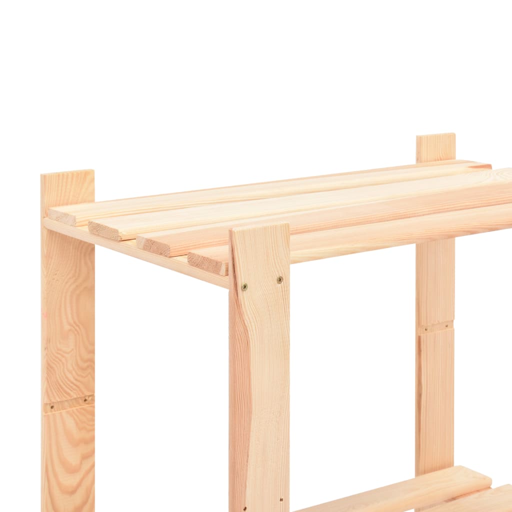 3-Kerroksinen Varastohylly 80X38X90 Cm Täysi Mänty 150 Kg