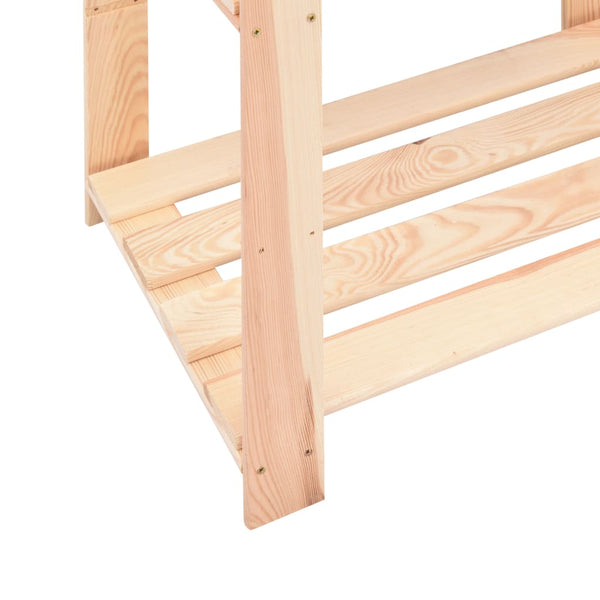 3-Kerroksinen Varastohylly 80X38X90 Cm Täysi Mänty 150 Kg