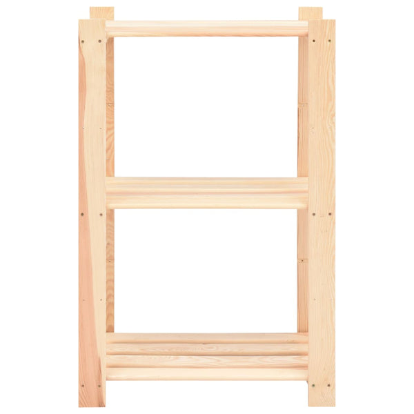 3-Kerroksinen Varastohylly 60X38X90 Cm Täysi Mänty 150 Kg