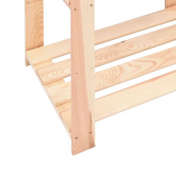 3-Kerroksinen Varastohylly 60X38X90 Cm Täysi Mänty 150 Kg