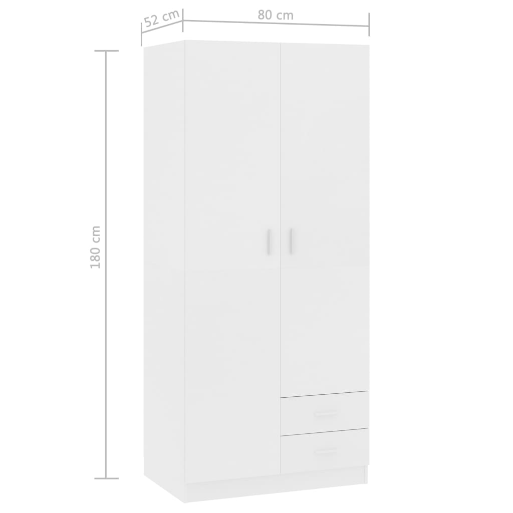 Vaatekaappi 80X52X180 Cm Tekninen Puu