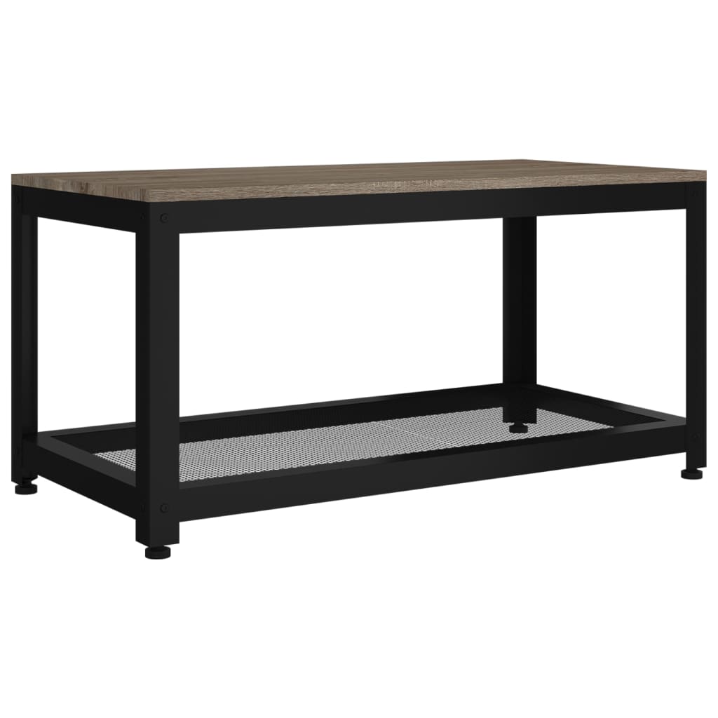 Sohvapöytä Ja Musta 90X45X45 Cm Mdf Ja Rauta