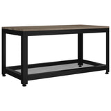 Sohvapöytä Ja Musta 90X45X45 Cm Mdf Ja Rauta