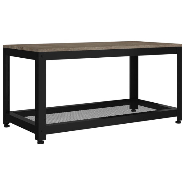 Sohvapöytä Ja Musta 90X45X45 Cm Mdf Ja Rauta