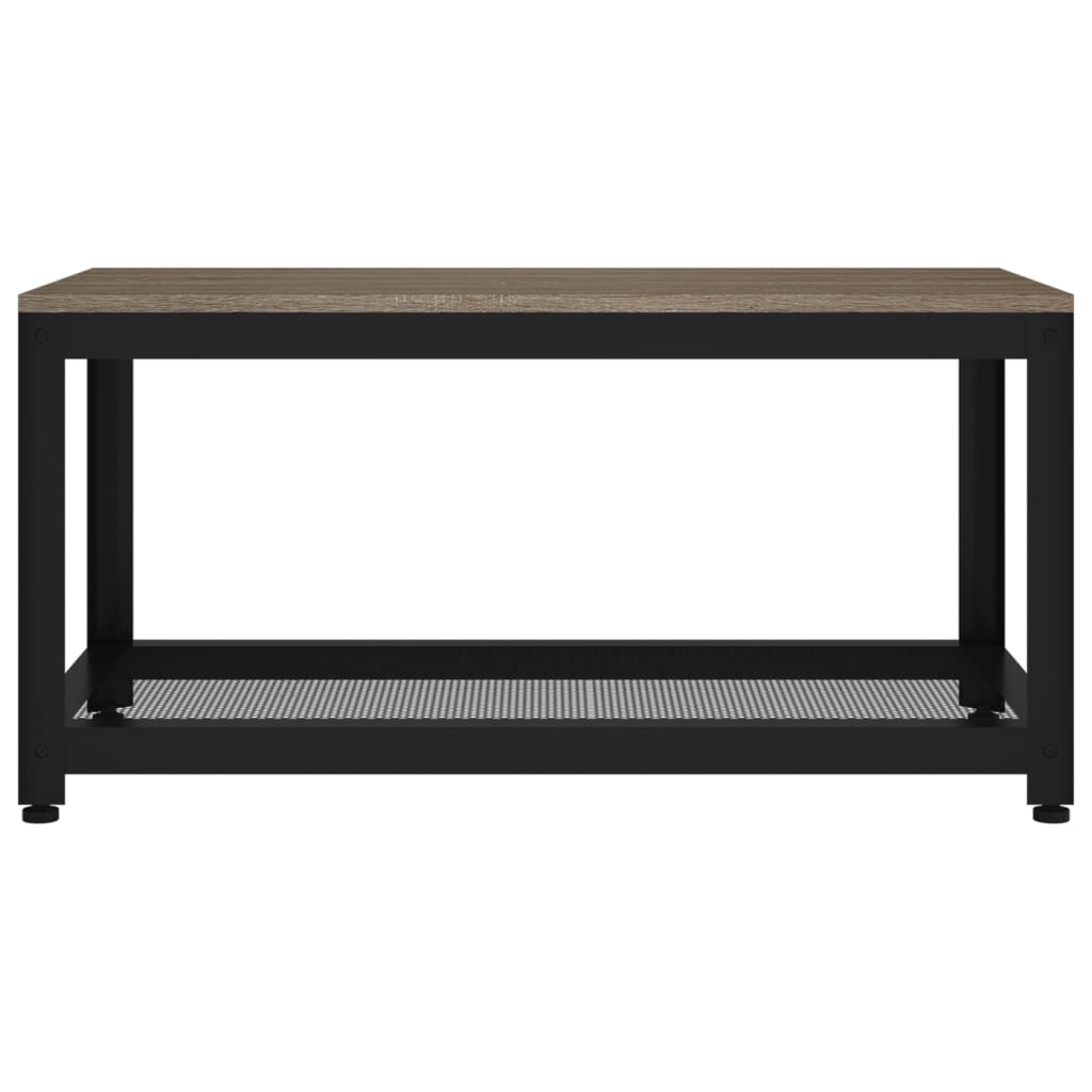 Sohvapöytä Ja Musta 90X45X45 Cm Mdf Ja Rauta