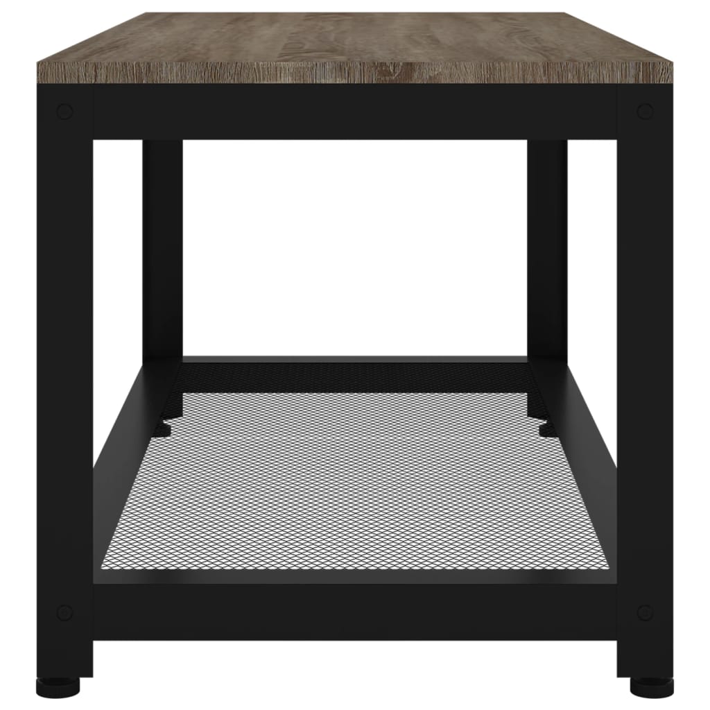 Sohvapöytä Ja Musta 90X45X45 Cm Mdf Ja Rauta