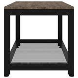 Sohvapöytä Ja Musta 90X45X45 Cm Mdf Ja Rauta