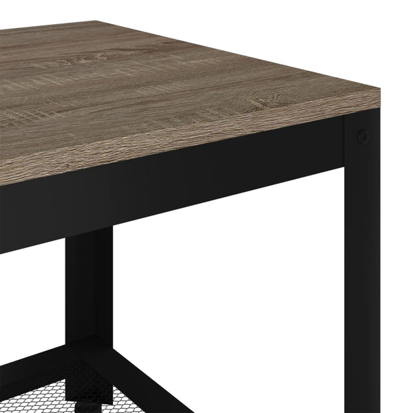 Sohvapöytä Ja Musta 90X45X45 Cm Mdf Ja Rauta